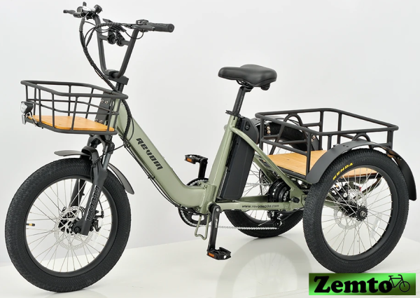 Elektro Dreirad Zemto-Mover T1, 720 WH, Mittelmotor Metallic-grün